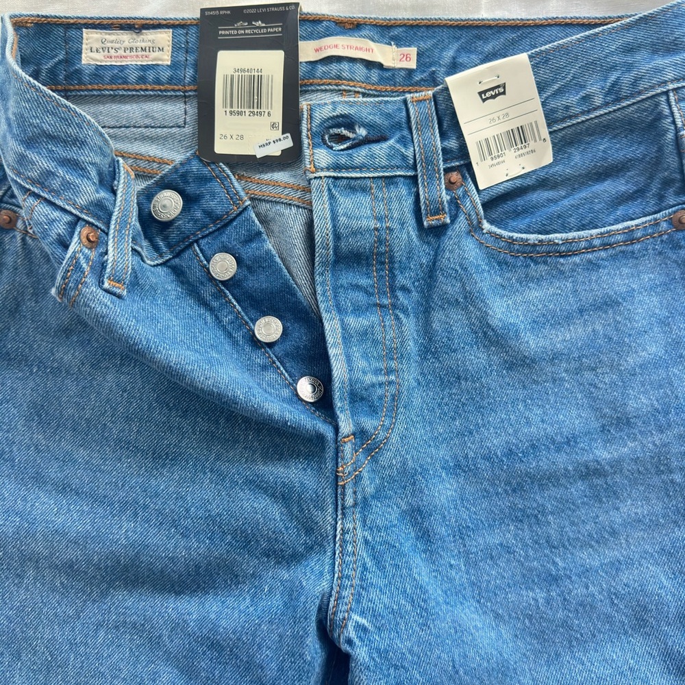 Levi's Classic Wedgie Straight Blue Button-Fly Jeans